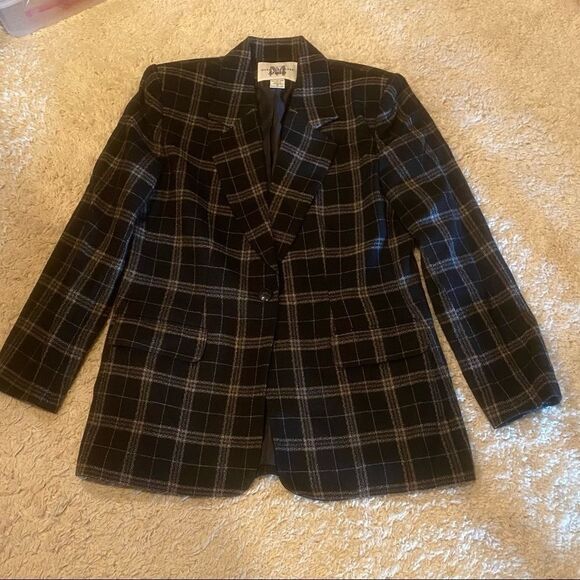 Mark Alexander 100% Wool Plaid Blazer Size 8 Woolmark - Picture 2 of 11